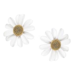 KATE SPADE • Into The Bloom White Daisy Flower Stud Earrings